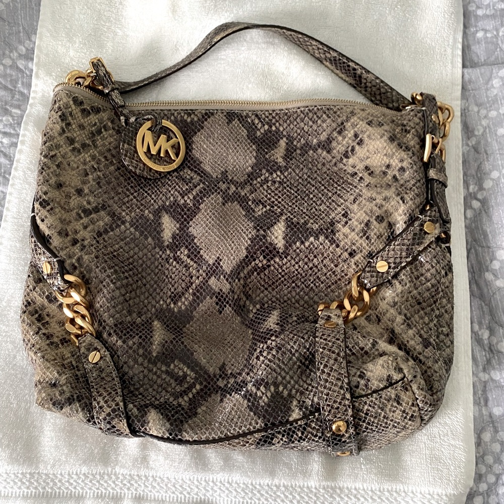 Authentic Michael Kors multi compartments gray bag